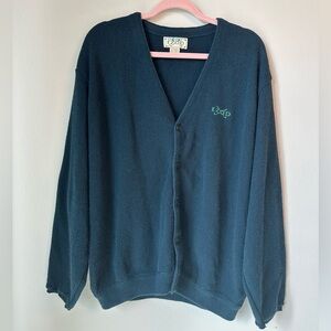 Vintage Izod golf cardigan sweater navy blue men’s extra large